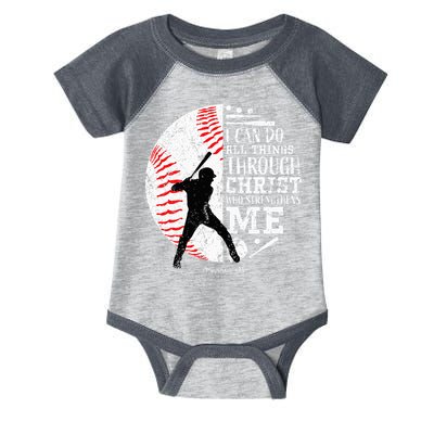Cool Baseball Player Christian Bible Verse Infant Baby Jersey Bodysuit
