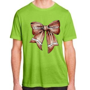 Coquette Bow Pumpkin American Football Thanksgiving Autumn Adult ChromaSoft Performance T-Shirt