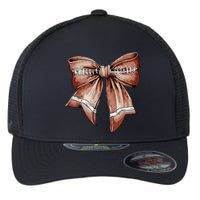 Coquette Bow Pumpkin American Football Thanksgiving Autumn Flexfit Unipanel Trucker Cap