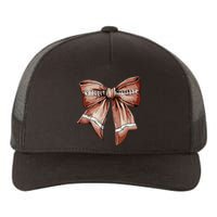 Coquette Bow Pumpkin American Football Thanksgiving Autumn Yupoong Adult 5-Panel Trucker Hat