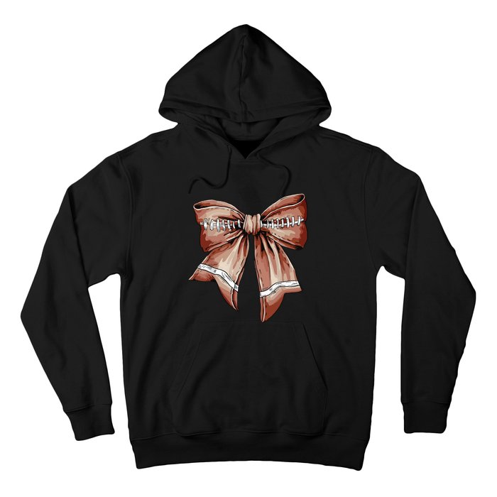 Coquette Bow Pumpkin American Football Thanksgiving Autumn Hoodie