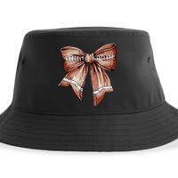 Coquette Bow Pumpkin American Football Thanksgiving Autumn Sustainable Bucket Hat