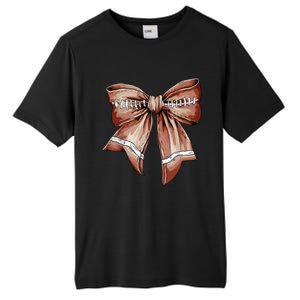 Coquette Bow Pumpkin American Football Thanksgiving Autumn Tall Fusion ChromaSoft Performance T-Shirt