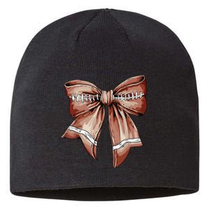 Coquette Bow Pumpkin American Football Thanksgiving Autumn Sustainable Beanie