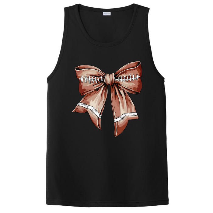 Coquette Bow Pumpkin American Football Thanksgiving Autumn PosiCharge Competitor Tank