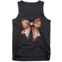 Coquette Bow Pumpkin American Football Thanksgiving Autumn Tank Top