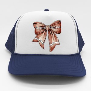 Coquette Bow Pumpkin American Football Thanksgiving Autumn Trucker Hat