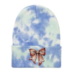 Coquette Bow Pumpkin American Football Thanksgiving Autumn Tie Dye 12in Knit Beanie