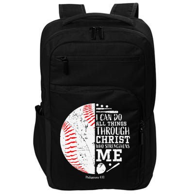 Cool Baseball Player Gifts Christian Bible Verse Impact Tech Backpack