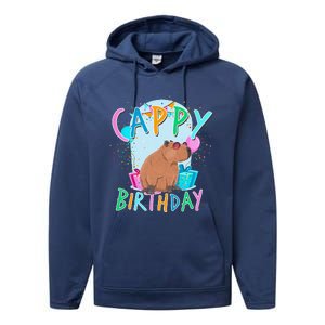 Capybara Birthday Party Capybaras Performance Fleece Hoodie