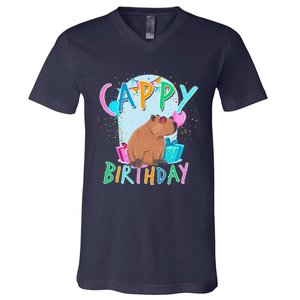 Capybara Birthday Party Capybaras V-Neck T-Shirt