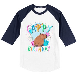 Capybara Birthday Party Capybaras Baseball Sleeve Shirt