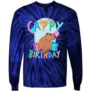 Capybara Birthday Party Capybaras Tie-Dye Long Sleeve Shirt