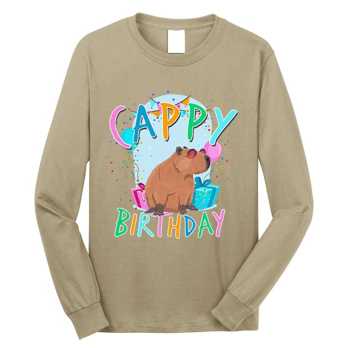 Capybara Birthday Party Capybaras Long Sleeve Shirt