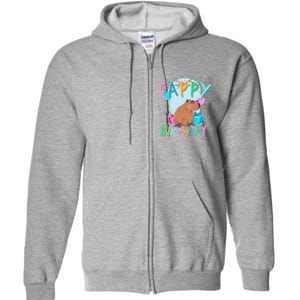 Capybara Birthday Party Capybaras Full Zip Hoodie