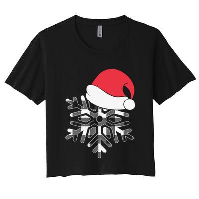 Christmas Buffalo Plaid Snowflake Crop Top