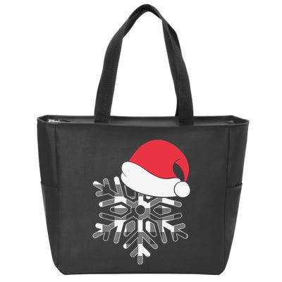 Christmas Buffalo Plaid Snowflake Zip Tote Bag