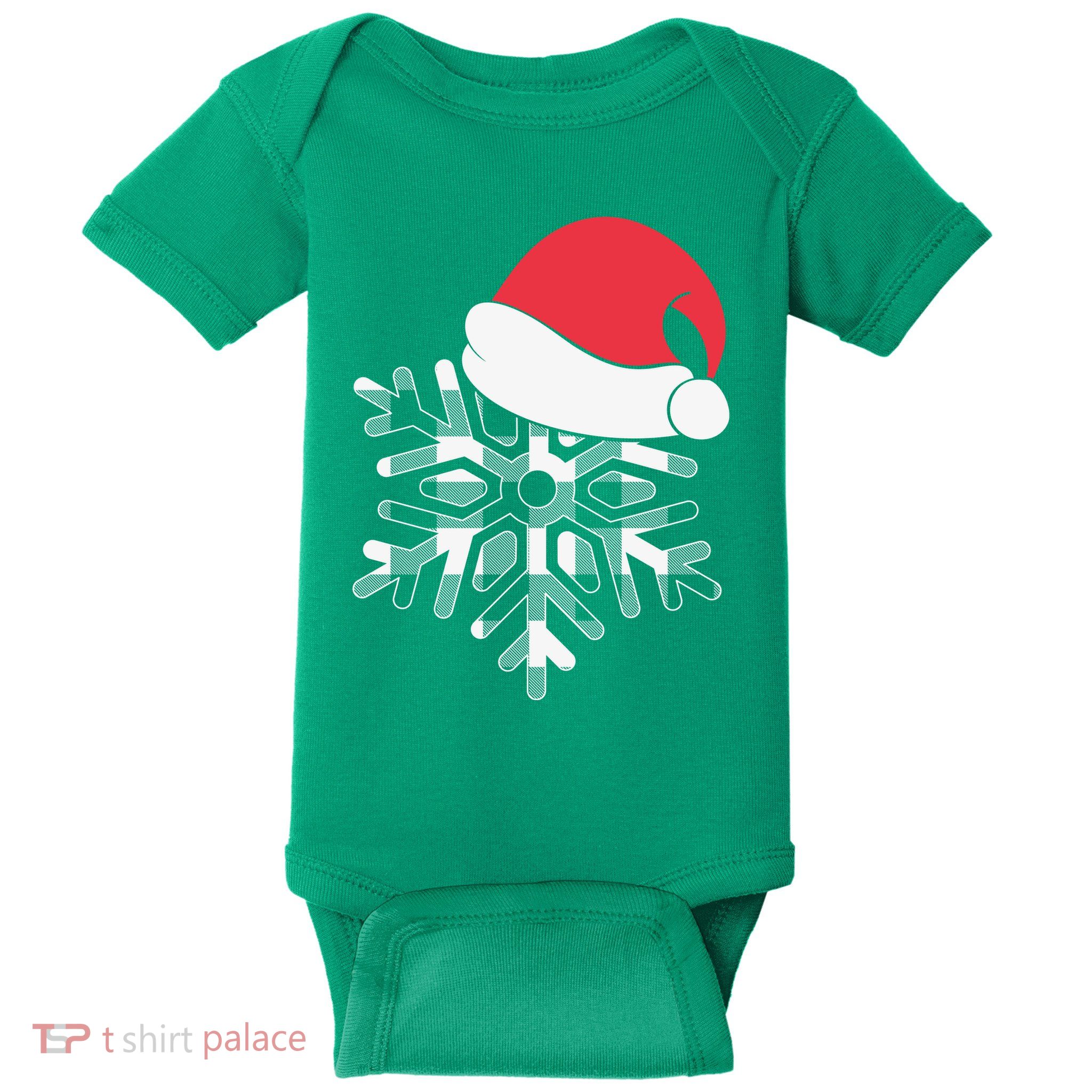 Christmas Buffalo Plaid Snowflake Baby Bodysuit