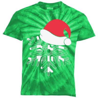 Christmas Buffalo Plaid Snowflake Kids Tie-Dye T-Shirt