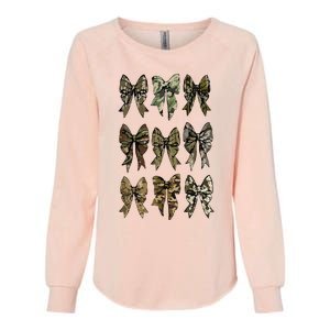 Camouflage Bow Pattern Graphic Womens California Wash Sweatshirt