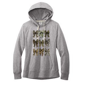 Camouflage Bow Pattern Graphic Women's Fleece Hoodie