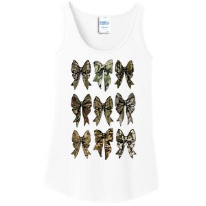 Camouflage Bow Pattern Graphic Ladies Essential Tank