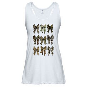 Camouflage Bow Pattern Graphic Ladies Essential Flowy Tank