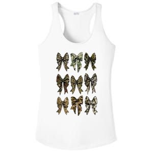 Camouflage Bow Pattern Graphic Ladies PosiCharge Competitor Racerback Tank