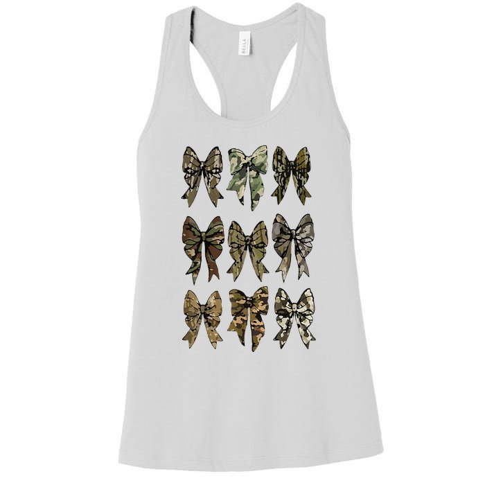 Camouflage Bow Pattern Graphic Women's Racerback Tank