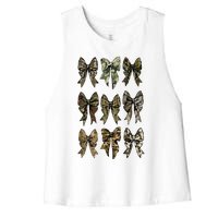 Camouflage Bow Pattern Graphic Women's Racerback Cropped Tank