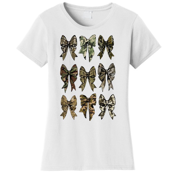 Camouflage Bow Pattern Graphic Women's T-Shirt