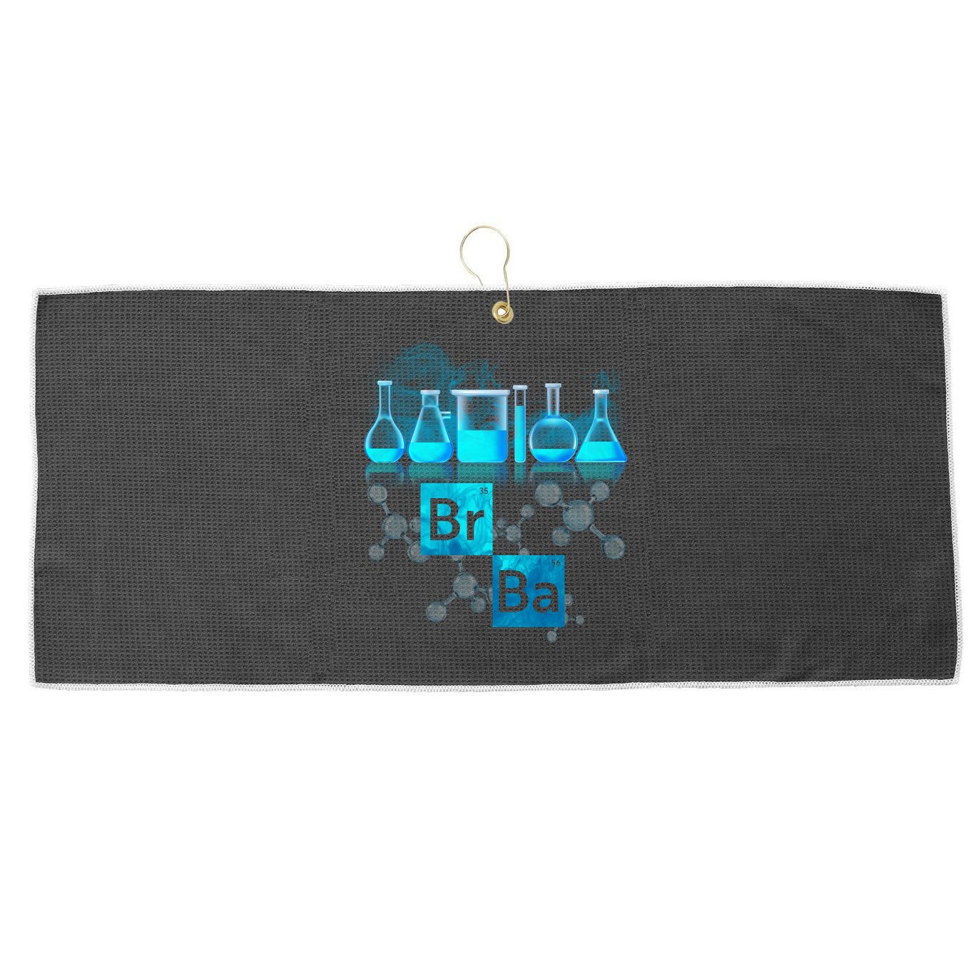 Chemistry Beakers Periodic Table Elements Br Ba Large Microfiber Waffle Golf Towel