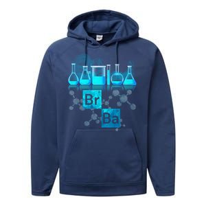 Chemistry Beakers Periodic Table Elements Br Ba Performance Fleece Hoodie