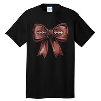 Coquette Bow Pumpkin American Football Autumn Thanksgiving Tall T-Shirt