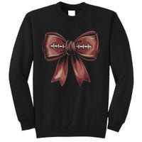 Coquette Bow Pumpkin American Football Autumn Thanksgiving Tall Sweatshirt