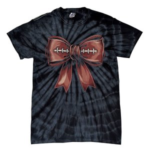 Coquette Bow Pumpkin American Football Autumn Thanksgiving Tie-Dye T-Shirt