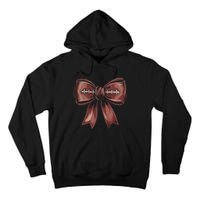 Coquette Bow Pumpkin American Football Autumn Thanksgiving Tall Hoodie