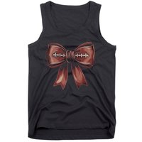 Coquette Bow Pumpkin American Football Autumn Thanksgiving Tank Top