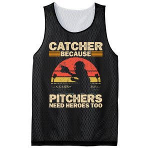 Catcher Because Pitchers Need Heroes Too Baseball Mesh Reversible Basketball Jersey Tank