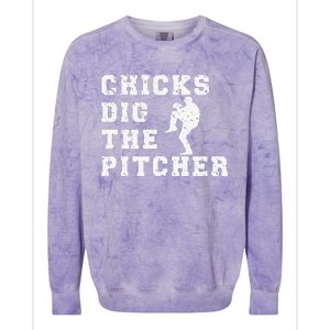 Catcher Because Pitchers Need Heroes Too Baseball Colorblast Crewneck Sweatshirt