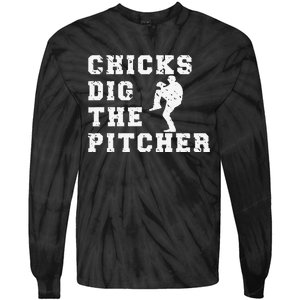 Catcher Because Pitchers Need Heroes Too Baseball Tie-Dye Long Sleeve Shirt