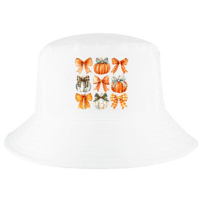 Coquette Bow Pumpkin Season Thanksgiving Autumn Fall Leaves Cool Comfort Performance Bucket Hat