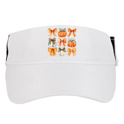 Coquette Bow Pumpkin Season Thanksgiving Autumn Fall Leaves Adult Drive Performance Visor