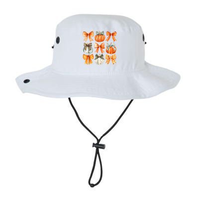 Coquette Bow Pumpkin Season Thanksgiving Autumn Fall Leaves Legacy Cool Fit Booney Bucket Hat