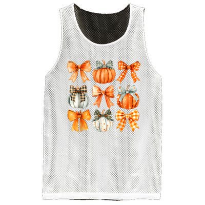 Coquette Bow Pumpkin Season Thanksgiving Autumn Fall Leaves Mesh Reversible Basketball Jersey Tank