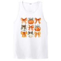 Coquette Bow Pumpkin Season Thanksgiving Autumn Fall Leaves PosiCharge Competitor Tank