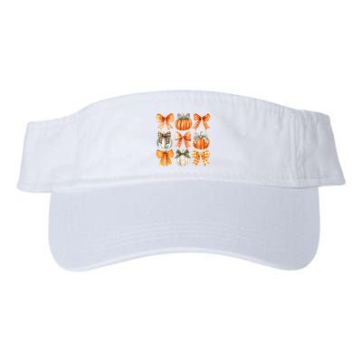 Coquette Bow Pumpkin Season Thanksgiving Autumn Fall Leaves Valucap Bio-Washed Visor