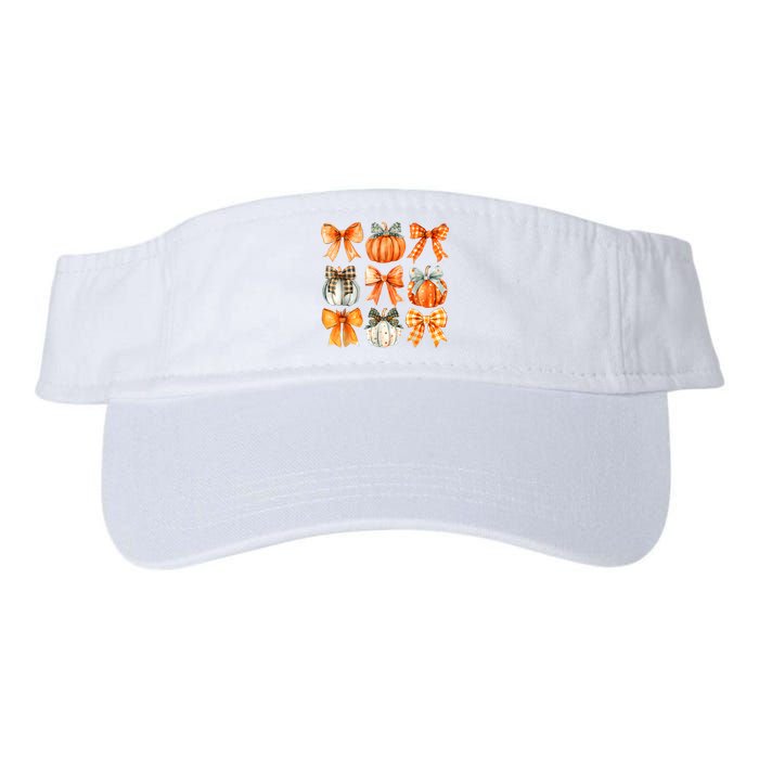 Coquette Bow Pumpkin Season Thanksgiving Autumn Fall Leaves Valucap Bio-Washed Visor