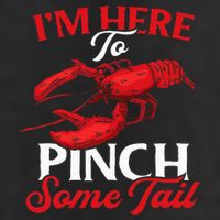 Crawfish Boil Party Pinching Fun Crayfish Tail Pincher 7 Panel Mesh Trucker Snapback Hat