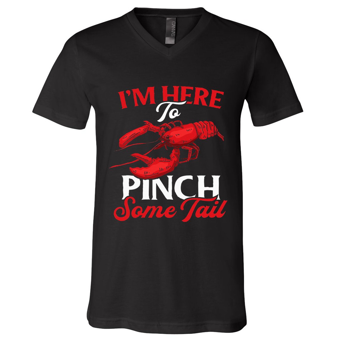Crawfish Boil Party Pinching Fun Crayfish Tail Pincher V-Neck T-Shirt